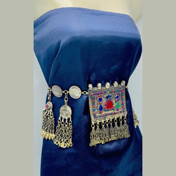 Vintage Kuchi Coin Belt, Tribal Gypsy Belly Chain, Body Jewelry main image 13